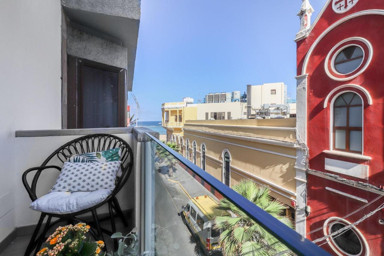 Flatguest Blue Sea - Canteras Beach - Balcony لاس بالماس دي غران كاناريا المظهر الخارجي الصورة